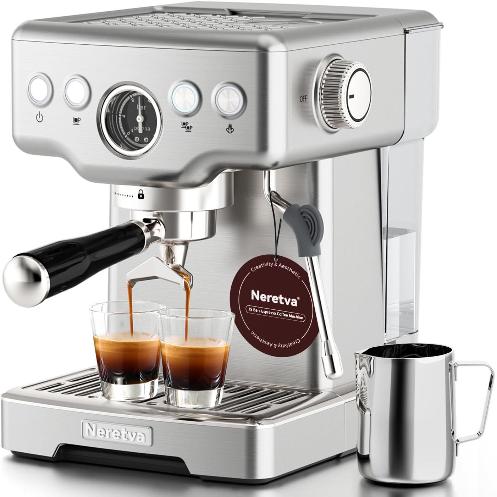 Neretva 15 Bar Espresso Machine with Milk Frother