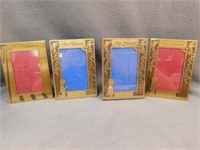 Picture Frames 7" T, 5" W. Four brass picture