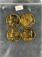 4 Gold Plated Clad Kennedy Half Dollars