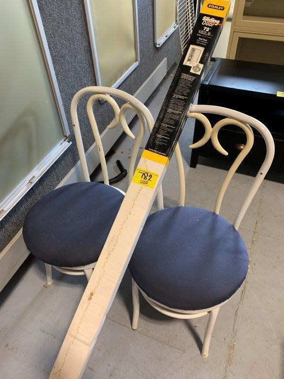 PAIR OF KITCHEN CHAIRS, STANLEY SLIDING DOOR