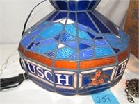 Vintage Busch Beer Tiffany Style Hanging Light