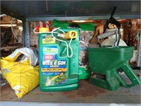 Weed killer, potting blend, pump sprayer, hand