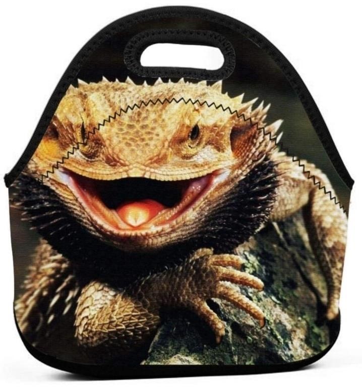 Bearded Dragon Lizard Neoprene Lunch Bag