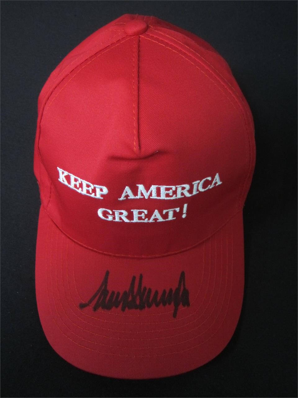 DONALD TRUMP SIGNED RED CAMPAIGN HAT COA