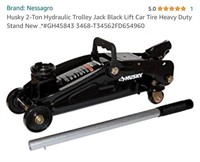 Husky 2-Ton Hydraulic Trolley Jack Black Lift Car