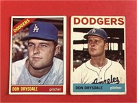 1964 & 1966 Topps Don Drysdale Card Lot of 2