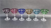 VAL ST LAMBERT SET OF 6 CUT TO CLEAR GLASSES