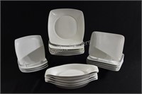 White China Square Plates & Gratin Bowls
