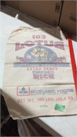 Vintage flower sack rice bag