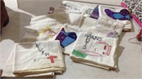 Assorted hand embroidered tea towels