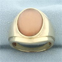 Mens Morganite Doublet Statement Ring in 10k Yello