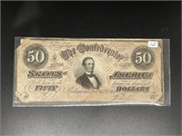 1864 Confederate $50  (T-66)