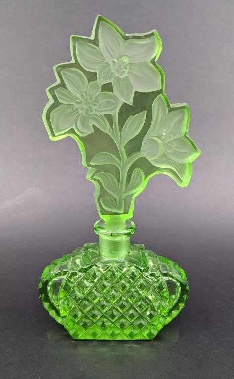 Uranium Glass Perfume Bottle