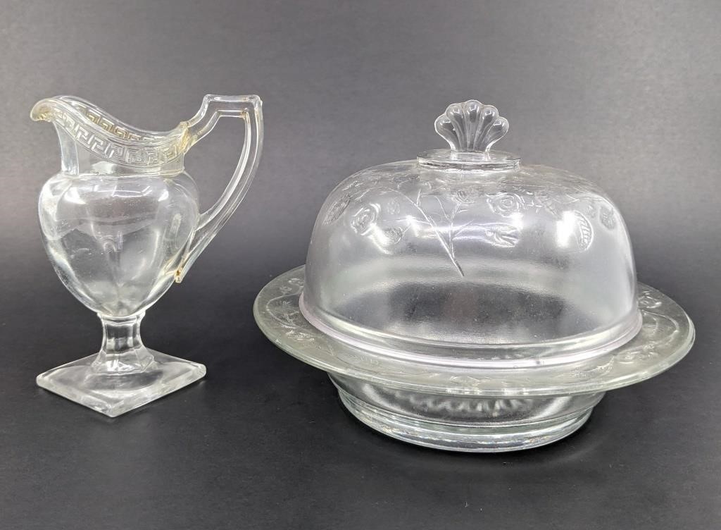 Butter Dish and Creamer