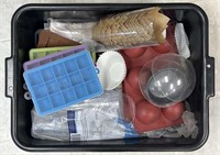 Tote of Assorted Baking Accessories