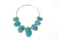 Silver 5 stone Turquoise necklace