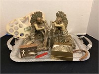 Chalkware Indian Bookends & More