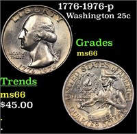 1776-1976-p Washington Quarter 25c Grades GEM+ Unc