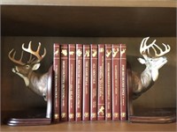 Stag Deer Bookends and Hunting Club Books