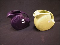 Two Fiesta Ware disk serving pitchers, purple