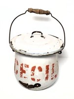 Vintage Enamel Bucket & Lid