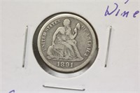 1891-P Seated Dime