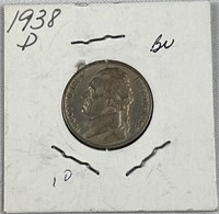 1938-D Jefferson Nickel, Uncirculated w/ Luster
