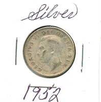 1952 Canadian Silver Quarter