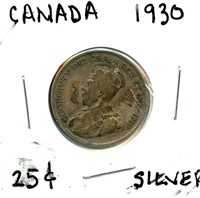 1930 Canadian Silver Quarter