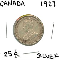 1927 Canadian Silver Quarter