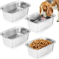 4 Pcs 1.2 Gallons Large Dog Water Bowl, Stainless