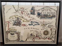Antique Look Map of Norwegian Caribbean Lines
