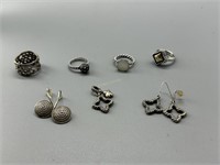 Sterling Silver Jewelry including four rings, two