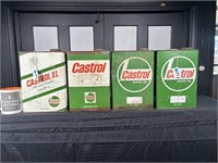 4 Castrol One Gal Fuel Tins
