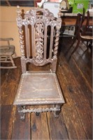 Antique Grapes and Leaves Chair Leather Seat