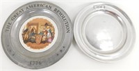 (2) 1776 Collector Plates - 1 is Pewter