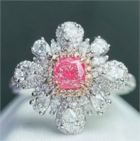 0.45ct Natural Pink Diamond Ring, 18k gold