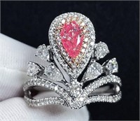 0.51ct Natural Pink Diamond Ring, 18k gold