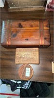 Wooden storage chest set