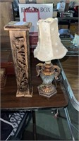 Small lamp with wooden pillar