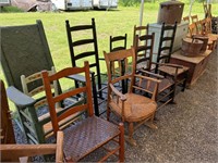 9 Antique Country Rockers and Chairs