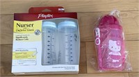 Playtex baby bottles/hello kitty cup