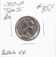 1913-P Type 1 BU Buffalo Nickel