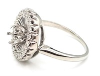 18k White Gold & Diamond Floral Ring