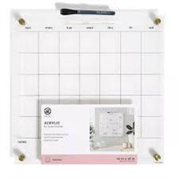 U Brands 16x16 Acrylic Dry Erase Calendar