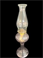 Victorian Kerosene Glass Lamp w/ floral pattern