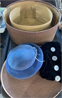 Vintage Hat Box and Hats