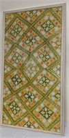 Framed Textile with Diamond Pattern