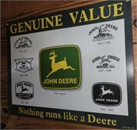 Metal decorative John Deere sign