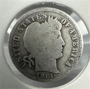 1914-D Silver Barber Dime